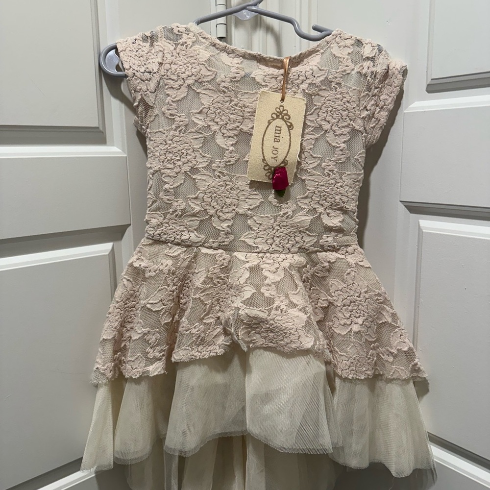 Mia Joy Cream Lace Kids Dress